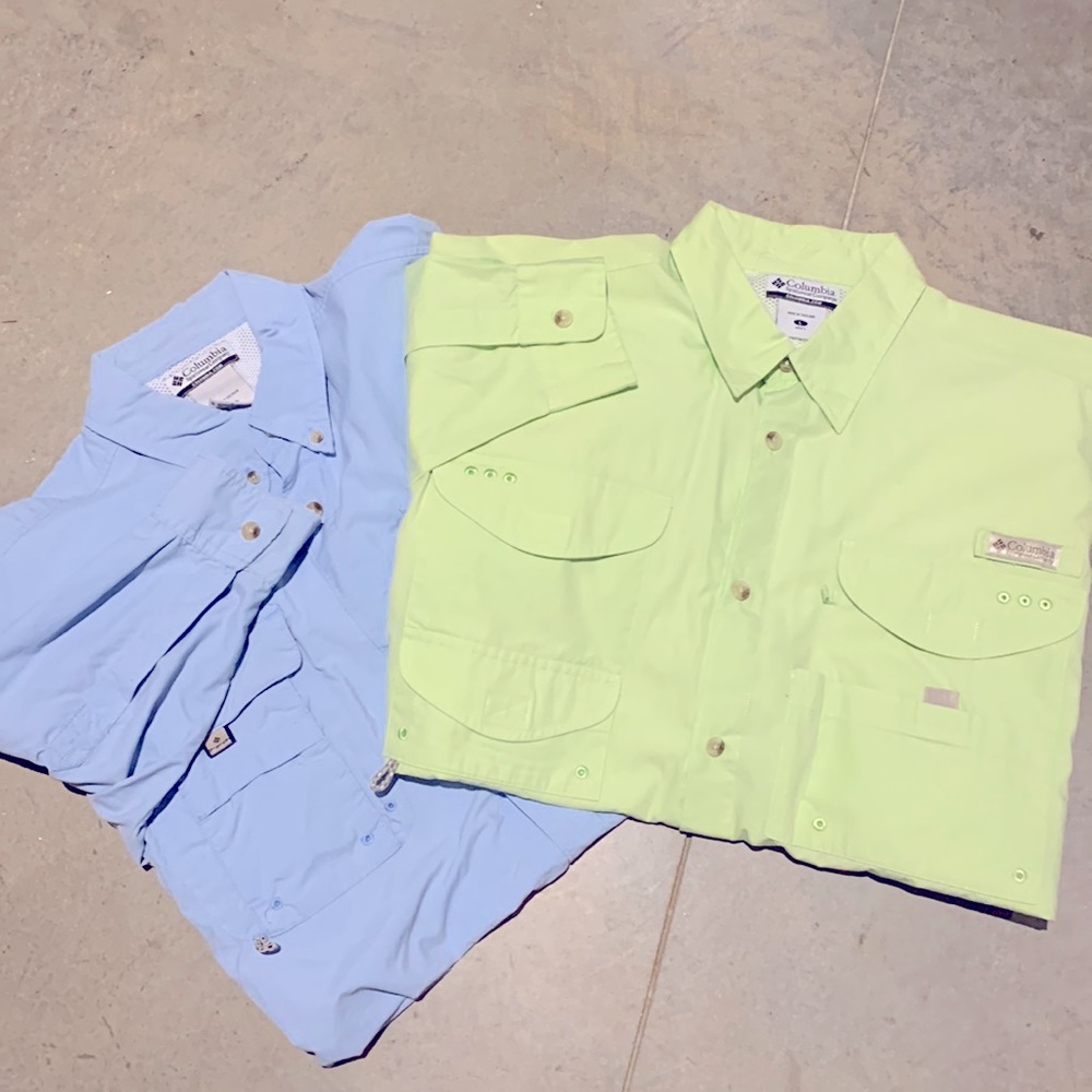 Columbia size large men’s fishing shirts